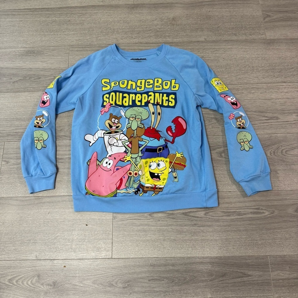 Nickelodeon SpongeBob SquarePants Blue Sweatshirt Size 11-13